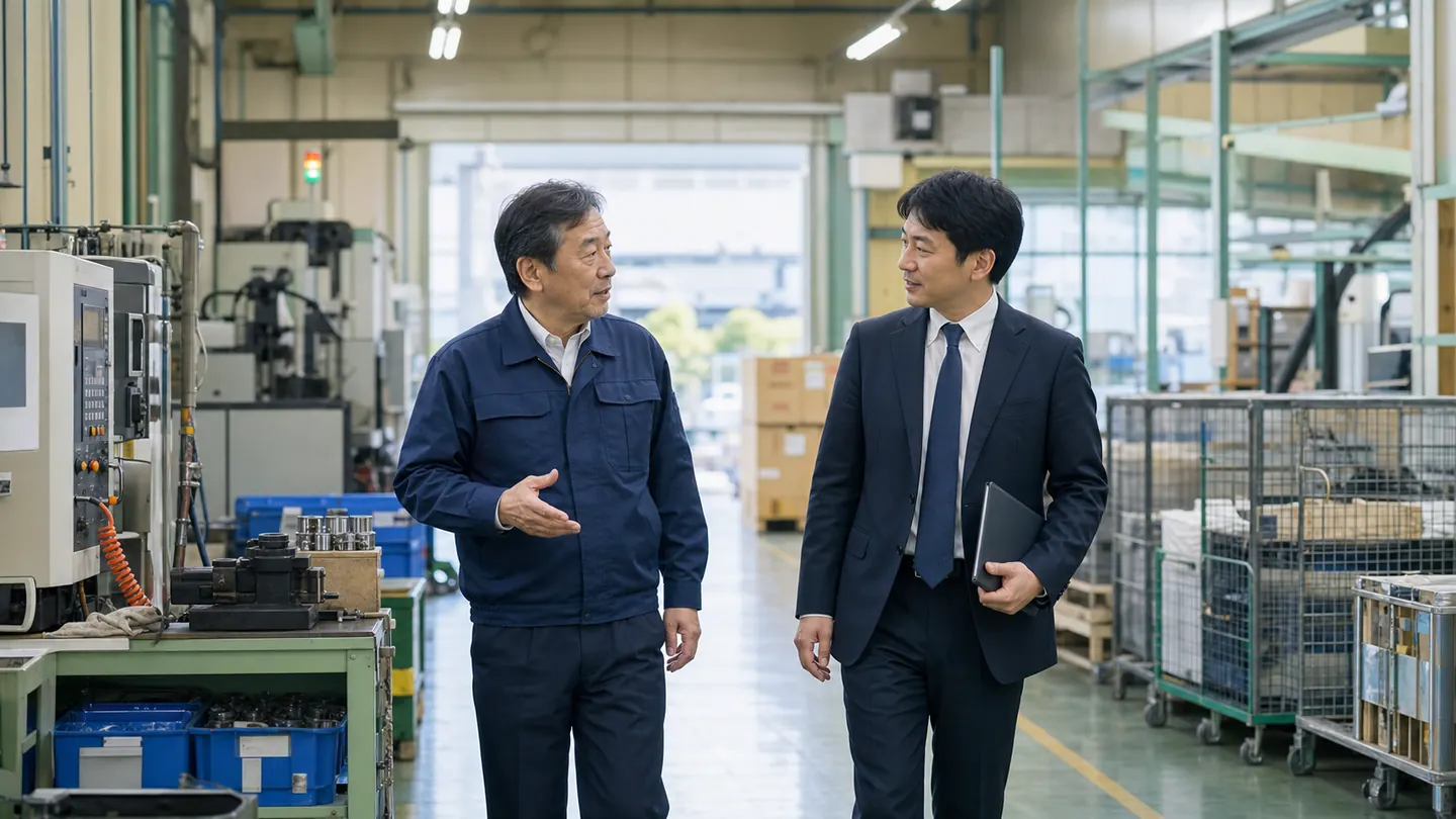 神奈川の製造業オーナーとM&A専門家が承継について話している様子